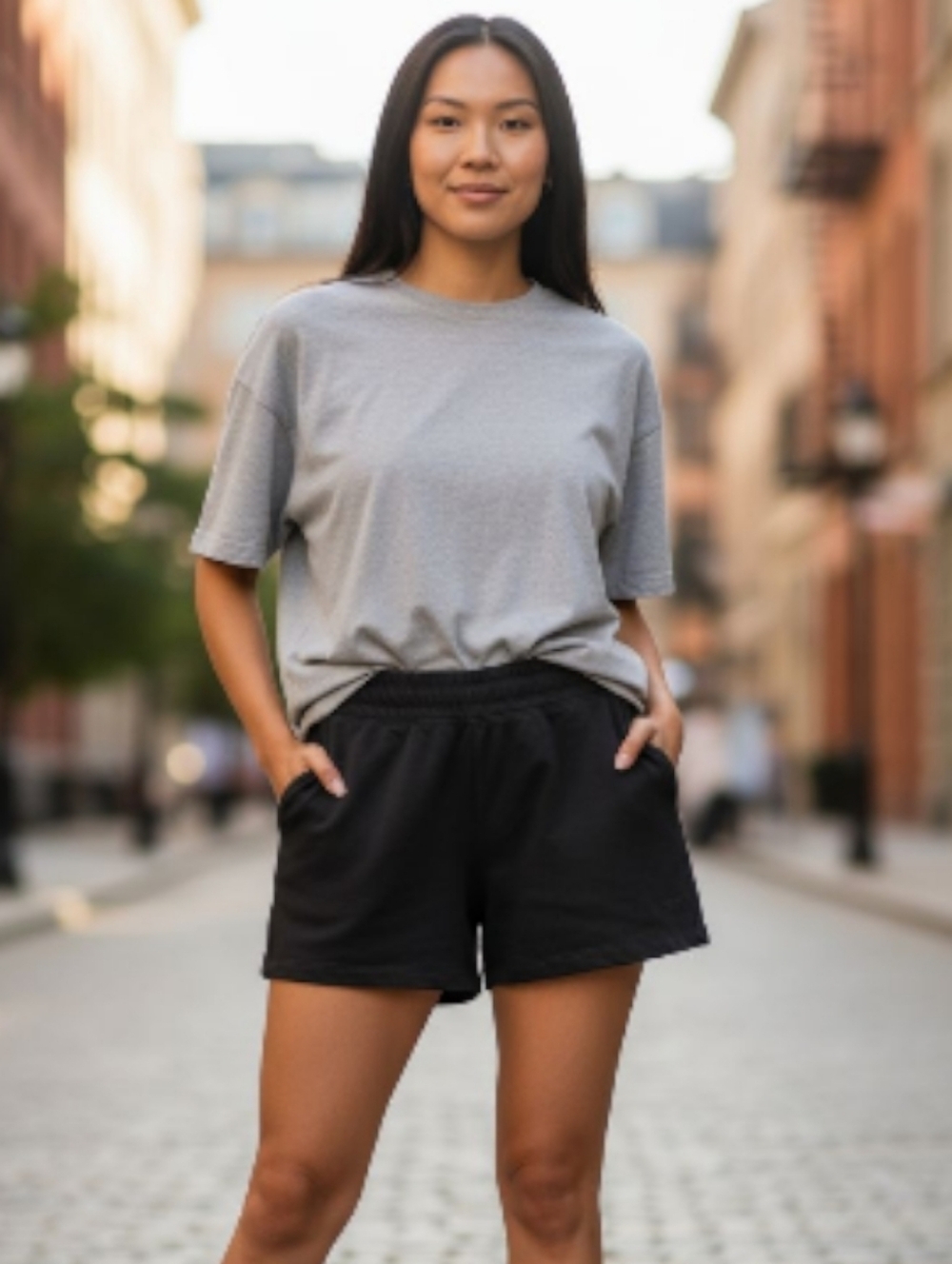 NWT DKNY Women’s Cargo Shorts Small  Black Elastic Pockets Lounge Casual 💵 - Picture 7 of 7